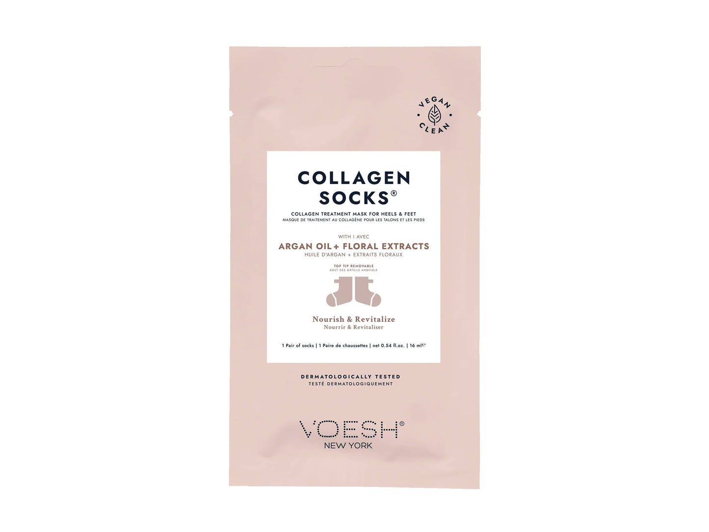 Voesh Collagen Treatment Socks 1 Pair With Argan Oil + Floral Extracts, Collagen Treatment Mask Socks For Hands And Cuticles To Nourish & Revitalize Feet, KBeauty, Voesh NZ