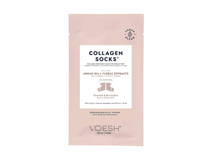 Voesh Collagen Treatment Socks 1 Pair With Argan Oil + Floral Extracts, Collagen Treatment Mask Socks For Hands And Cuticles To Nourish & Revitalize Feet, KBeauty, Voesh NZ
