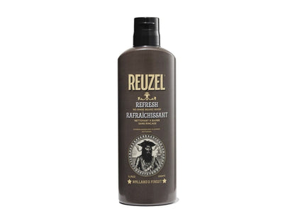 Reuzel Refresh No Rinse Beard Wash 200ml, Rinse Free Beard Cleanser, Soften And Moisturize Beard & Moustache Between Showers, No Rinse Beard Shampoo With Light Citrus Mint Scent, Vegan Formula No-Rinse Beard Wash