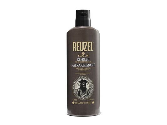 Reuzel Refresh No Rinse Beard Wash 200ml, Rinse Free Beard Cleanser, Soften And Moisturize Beard & Moustache Between Showers, No Rinse Beard Shampoo With Light Citrus Mint Scent, Vegan Formula No-Rinse Beard Wash
