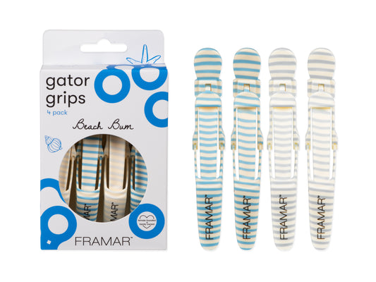 Framar Beach Bum Gator Grip Hair Clips 4pk