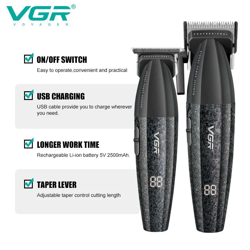VGR Voyager Professional Hair Clipper & Trimmer Barber Combo