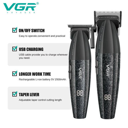VGR Voyager Professional Hair Clipper & Trimmer Barber Combo