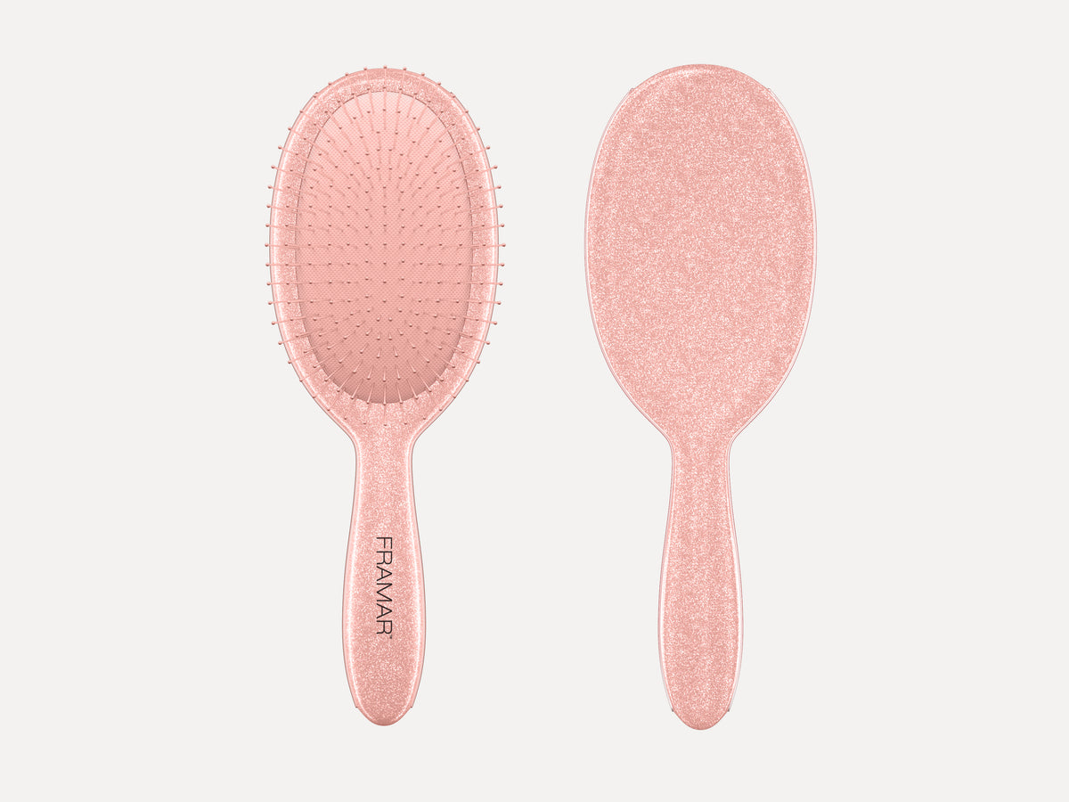 Framar Limited Edition Cookie Cutter Detangle Brush, Frosting - Glitter Peach Colour