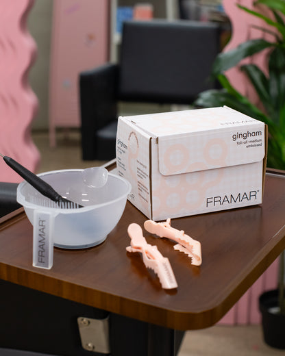 Framar Gingham Pink Embossed Roll Foil 97.5m (320ft)