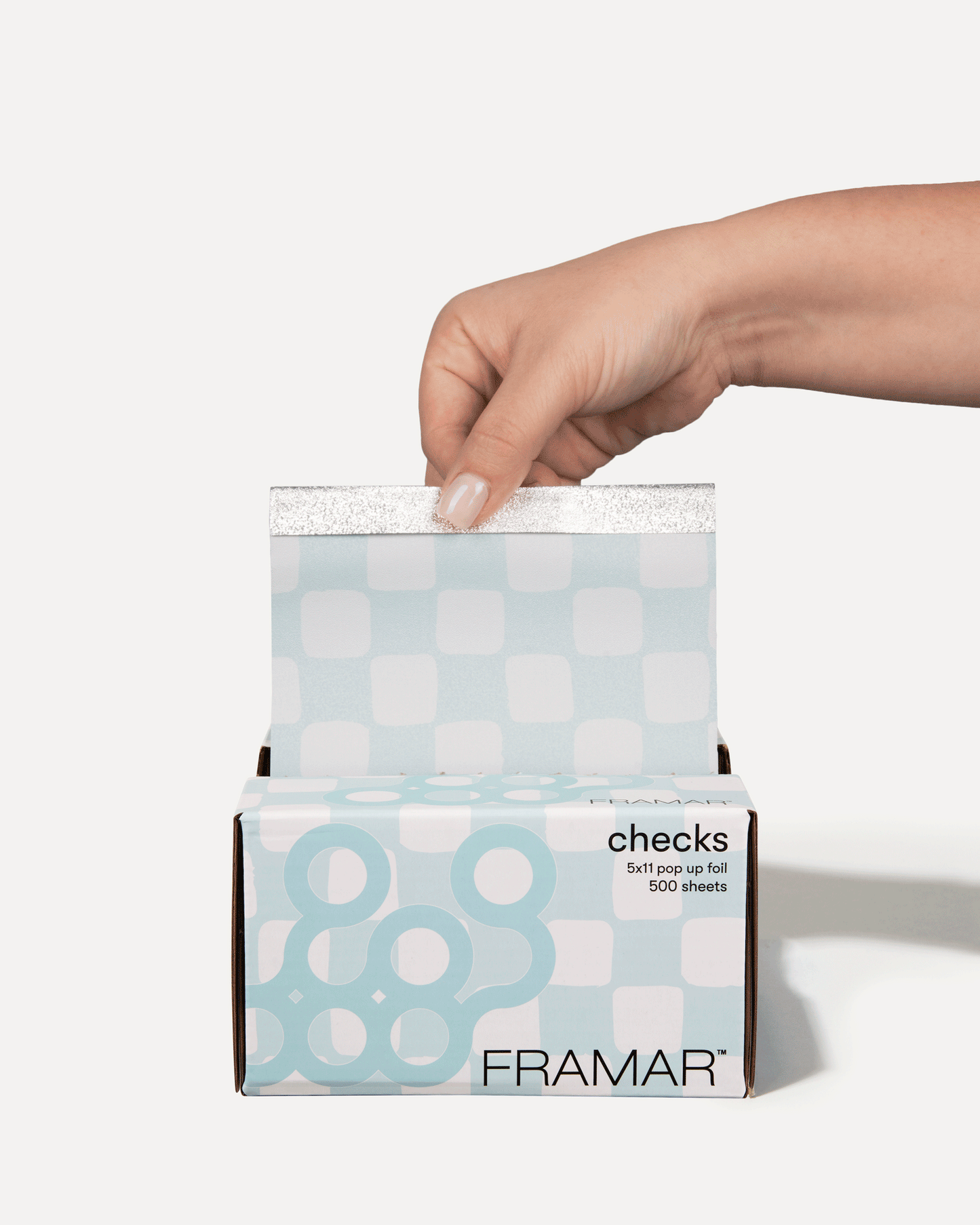 Framar Light Blue Checkered Pop Up Foil (500ct) 127 x 280mm (5x11)