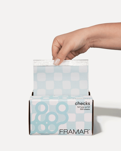 Framar Light Blue Checkered Pop Up Foil (500ct) 127 x 280mm (5x11)