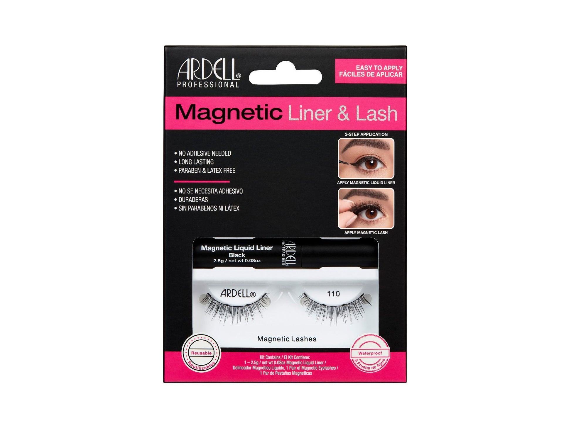 Ardell Magentic Lash & Liner, Long Lasting Magnetic Lash Liner Kit 110 Style Lashes, Includes Magnetic Liquid Liner And 110 Style Lashes, Magnetic Lashes