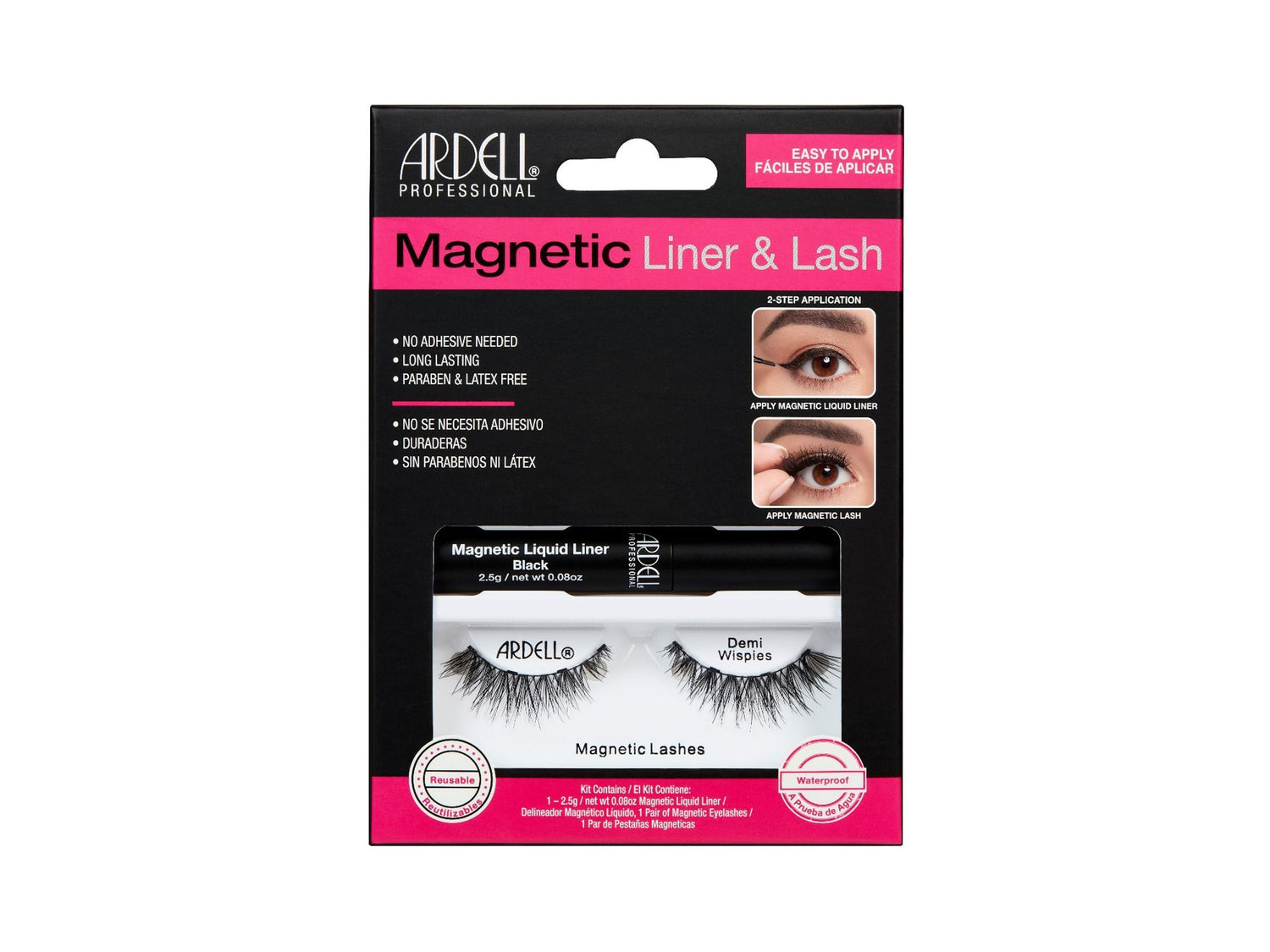 Ardell Magentic Lash & Liner Kit Demi Wispies, Long Lasting Magnetic Lash Liner Kit Demi Wispies Style Lashes, Includes Magnetic Liquid Liner And Demi Wispies Style Lashes,Magnetic Lashes