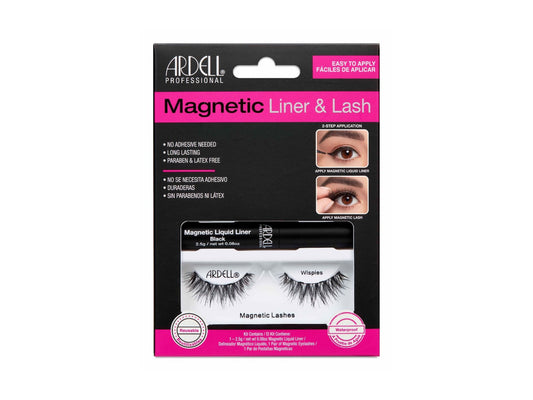 Ardell Magentic Lash & Liner Kit Wispies, Long Lasting Magnetic Lash Liner Kit Wispies Style Lashes, Includes Magnetic Liquid Liner And Wispies Style Lashes, Magnetic Lashes