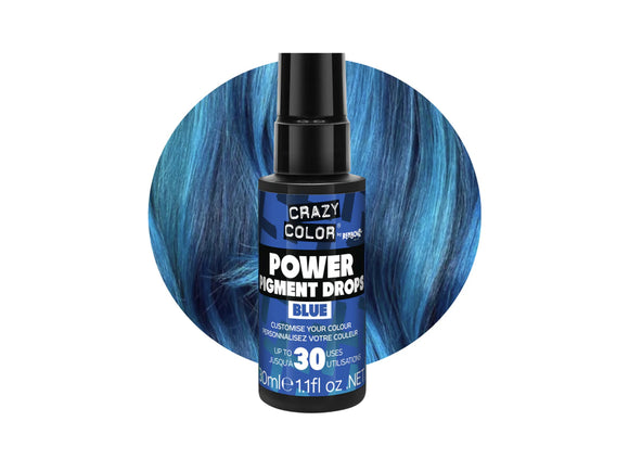 Crazy Color Power Pigment Drops - Blue 30ml (High Concentration Colour)