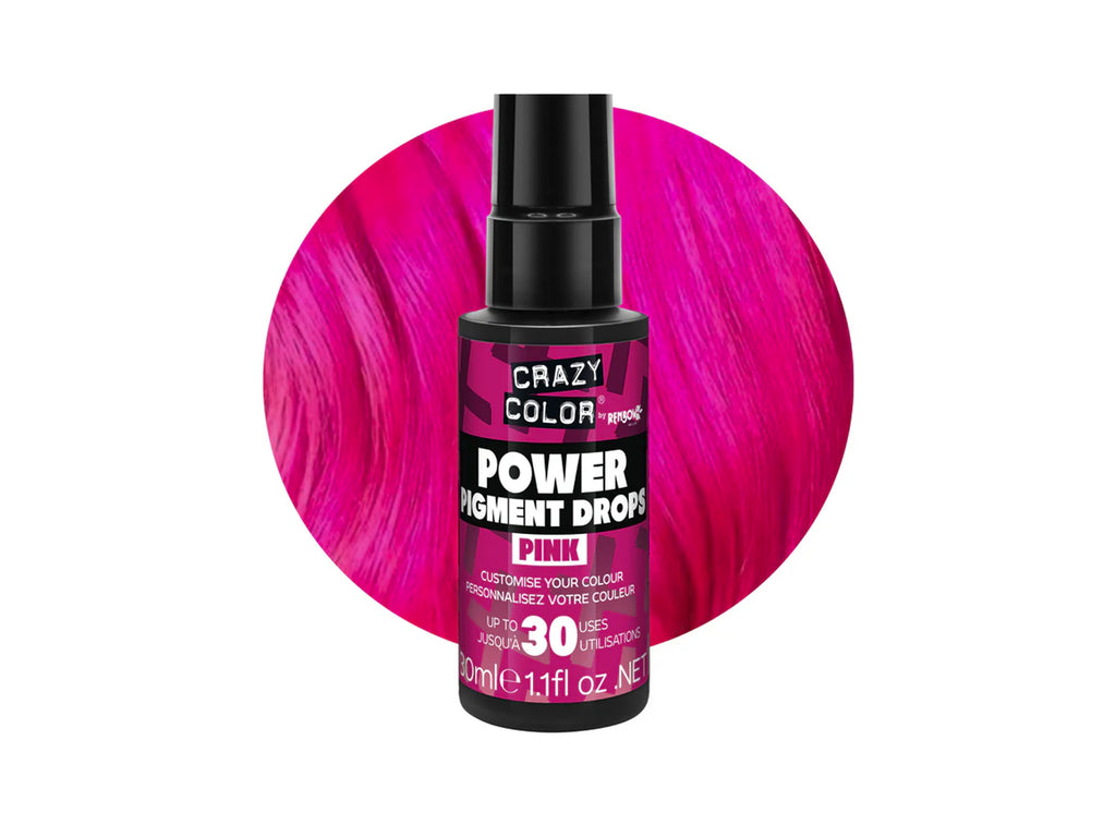 Crazy Color Power Pigment Drops - Pink 30ml (High Concentration Colour)