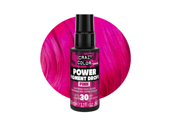 Crazy Color Power Pigment Drops - Pink 30ml (High Concentration Colour)