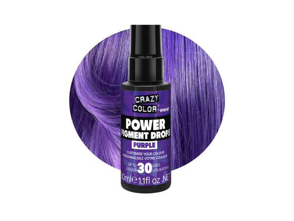 Crazy Color Power Pigment Drops - Purple 30ml (High Concentration Colour)