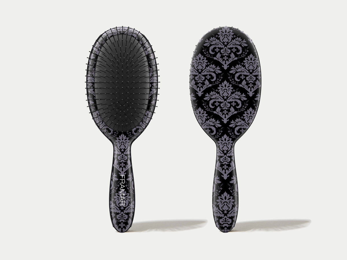 Framar Detangle Brush Oh My Goth - Wednesday, Wet And Dry Detangle Brush, Great For Hair Extensions