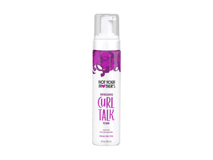 Not Your Mothers Curl Talk Refreshing Foam 236ml, Not Your Mothers Hair Care, Curly Hair Non Aerosol Foam Adds Shine & Control With Flexible Hold, Curly Girl Method Approved, Curly & Coily Hair Foam, Weightless Hold For Bouncy Curls And Coils, NZ Hair And Beauty Supplies, Professional Salon Supplies
