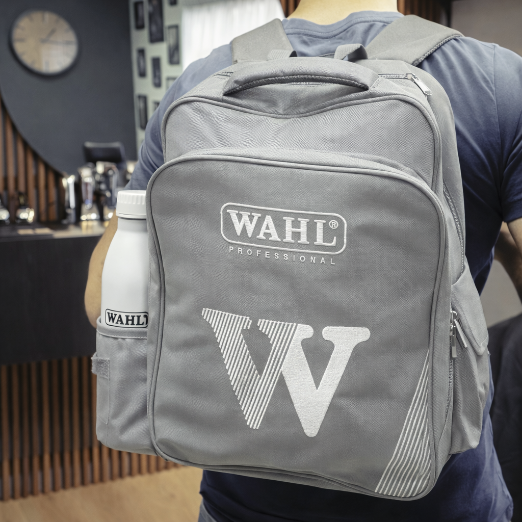 WAHL Barber Backpack, Grey w/White Logo