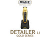 Wahl Professional 5 Star Detailer Li Limited Edition Gold Series, Wahl Detailer Trimmer With T Wide Blade And Gold DLC Blades, Hair Trimmers, Detailer Li With Lithium Ion Battery With Up To 100 Minute Run Time, T Wide Blade Can Be Zero Gapped With Tool Included, Genuine Wahl Products NZ, Official Wahl Au/NZ Stockist, NZ Hair And Barber Supplies, Barber Shop Essentials, Barber Tools NZ