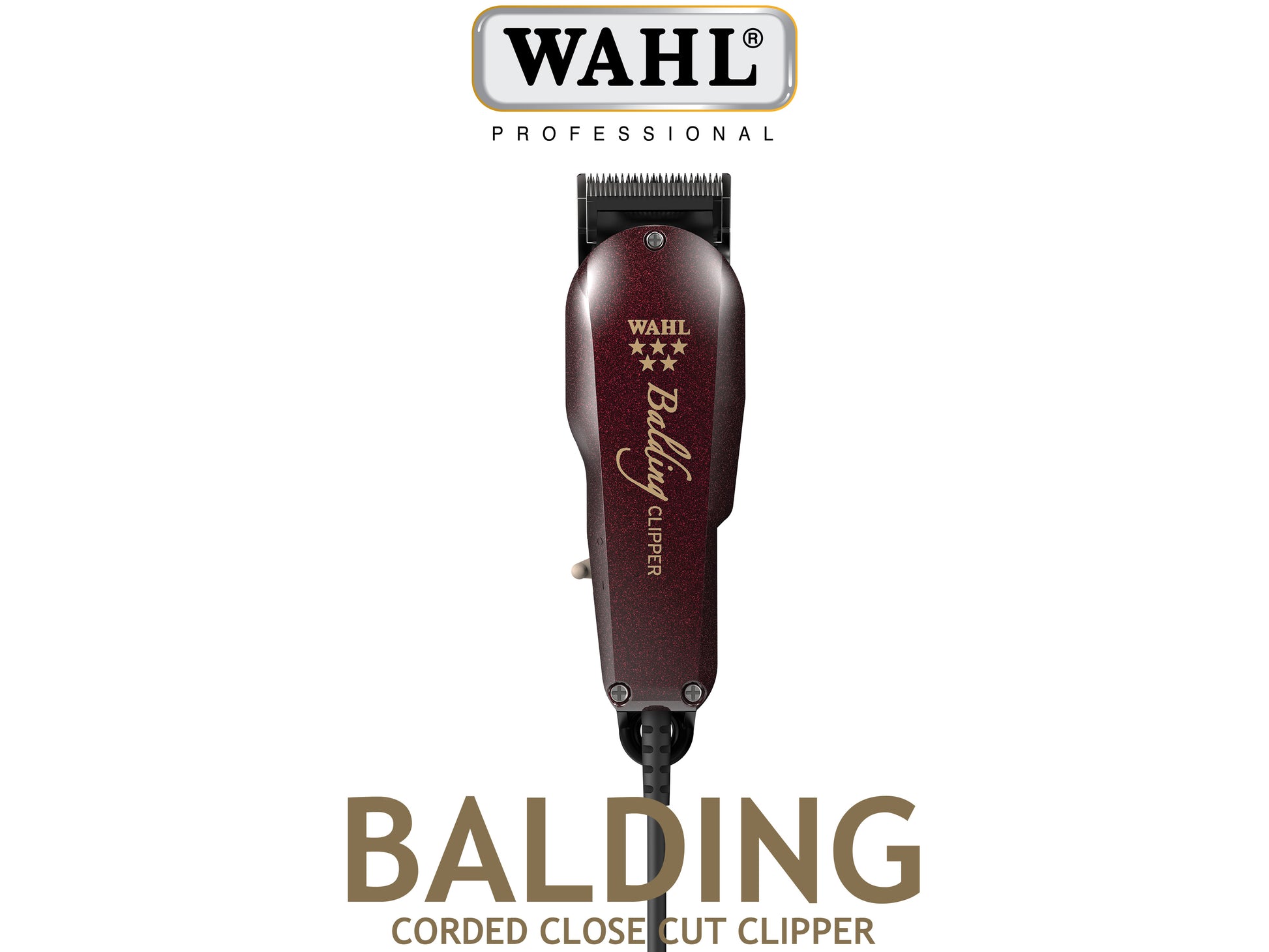 Wahl Professional 5 Star Corded Balding Clipper, Wahl Balding Super Close Cut Clipper With Fine Tooth Surgical Chrome Blade & V5000 Electromagnetic Motor Perfect For Barbers Doing Bald Fades, USA Made Professional Clippers, Authorized Wahl Stockist NZ