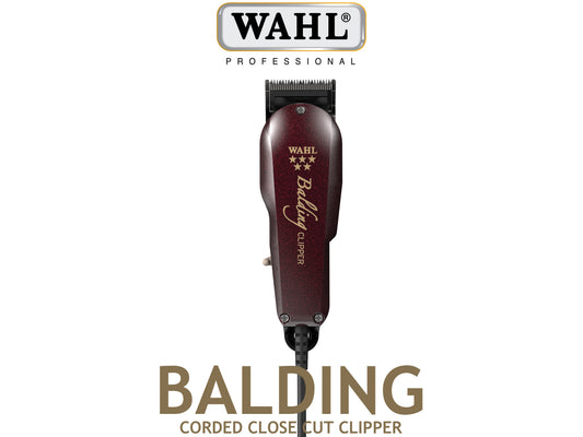 Wahl Professional 5 Star Corded Balding Clipper, Wahl Balding Super Close Cut Clipper With Fine Tooth Surgical Chrome Blade & V5000 Electromagnetic Motor Perfect For Barbers Doing Bald Fades, USA Made Professional Clippers, Authorized Wahl Stockist NZ