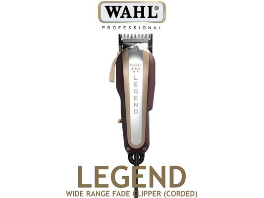 Wahl Professional 5 Star Corded Legend Clipper, Wahl Legend With Fade/Wedge Blade 0.5mm - 2.9mm, V9000 Vibrator Motor For Increased Durability And Power, Perfect Clipper For Bul Removal and Blending, USA Made Professional Clippers, Authorized Wahl Stockist NZ