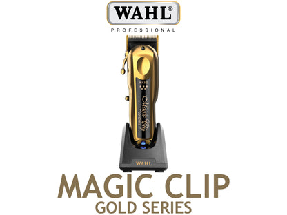 Wahl Professional 5 Star Magic Clip Cordless Clipper, Wahl Magic Clip With Stagger Tooth Crunch Blade, Hair Clipper, Cordless Hair Clipper, Magic Clip Clipper Perfect For Fades & Blending, Magic Clip, Limited Edition Gold And Black Professional Clipper, Authorized Wahl Stockist NZ