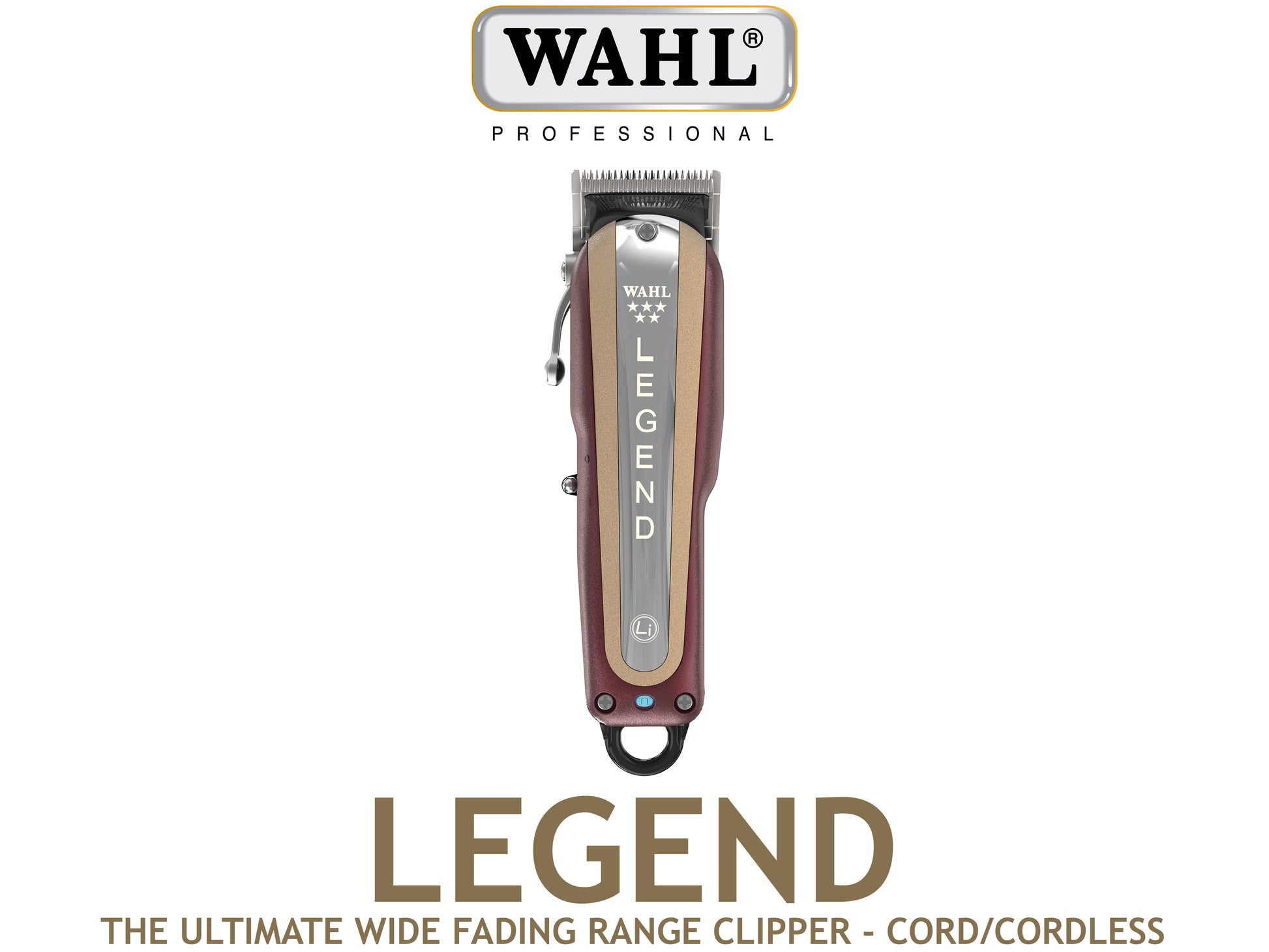 Wahl Professional 5 Star CordCordless legend Clipper, Wahl Legend With Fade/Wedge Blade 0.7mm - 1.7mm, Balding Clipper with 100 Mins Run Time From 60 Minute Charge, Perfect Clipper For Barbers Doing Fades, Wahl Barber Shop Essentials, USA Made Professional Clippers, Authorized Wahl Stockist NZ