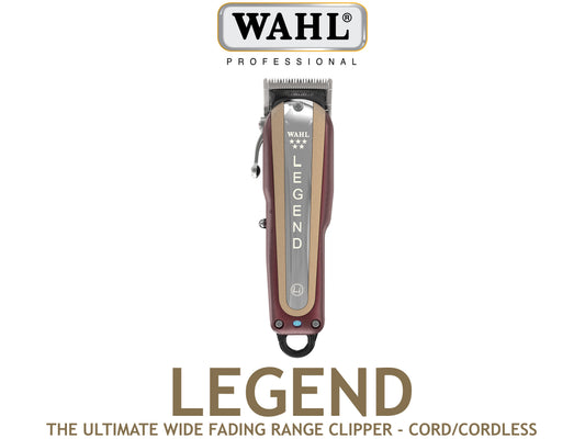 Wahl Professional 5 Star CordCordless legend Clipper, Wahl Legend With Fade/Wedge Blade 0.7mm - 1.7mm, Balding Clipper with 100 Mins Run Time From 60 Minute Charge, Perfect Clipper For Barbers Doing Fades, Wahl Barber Shop Essentials, USA Made Professional Clippers, Authorized Wahl Stockist NZ