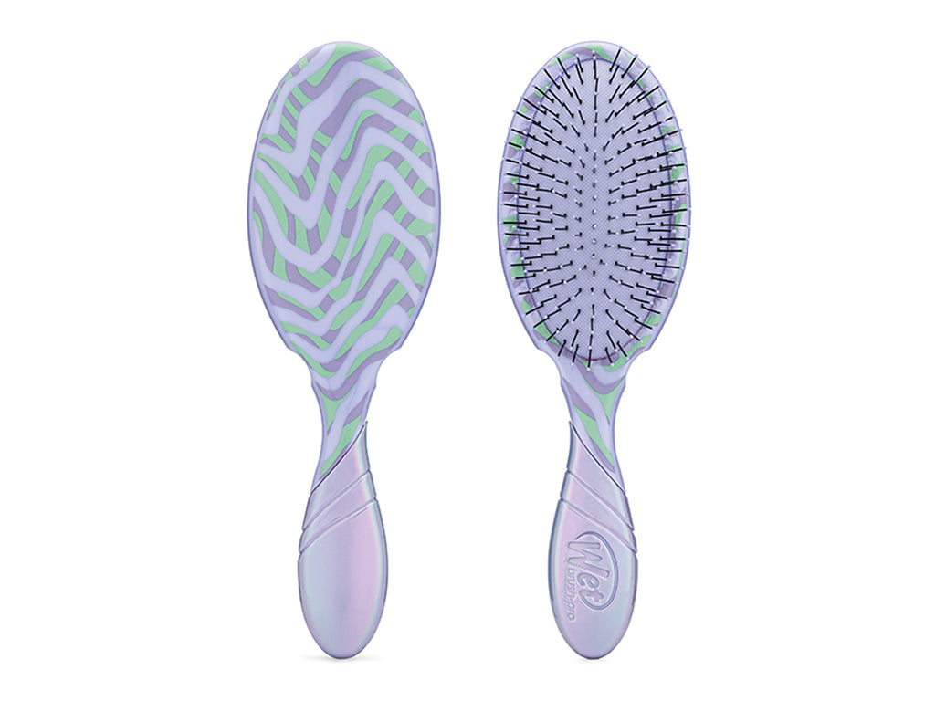 Wet Brush Pro Vintage Sweets Detangling Hair Brush - Purple, Wet Brush Detangle Brush With Intelli-Flex Bristles And Ergonomic Handle, Purple Shimmer With Green Funky Pattern Hair Brush, Wet Brush NZ, Salon Retails, NZ Professional Salon Supplies
