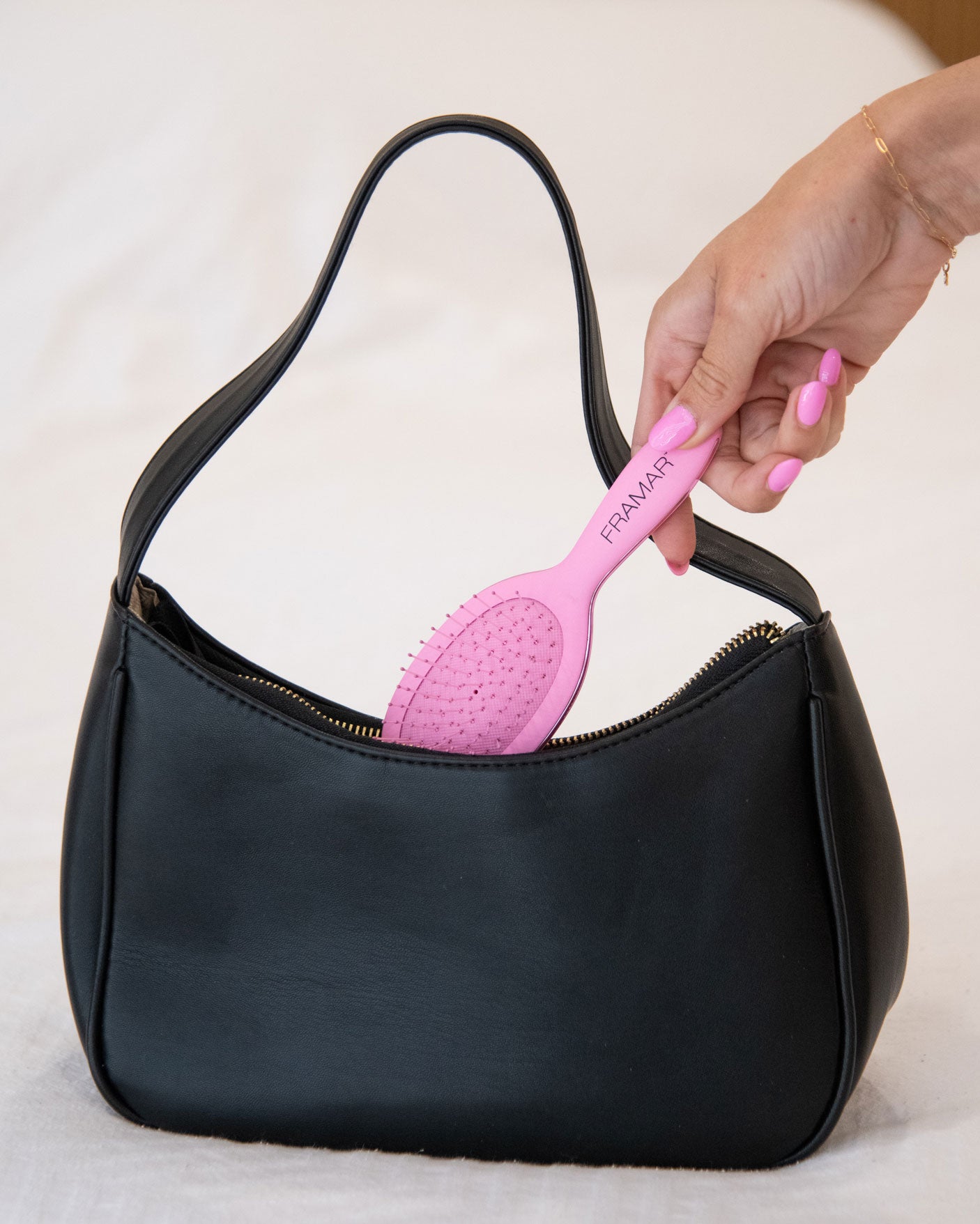 Framar Mini Detangle Hair Brush - Pink