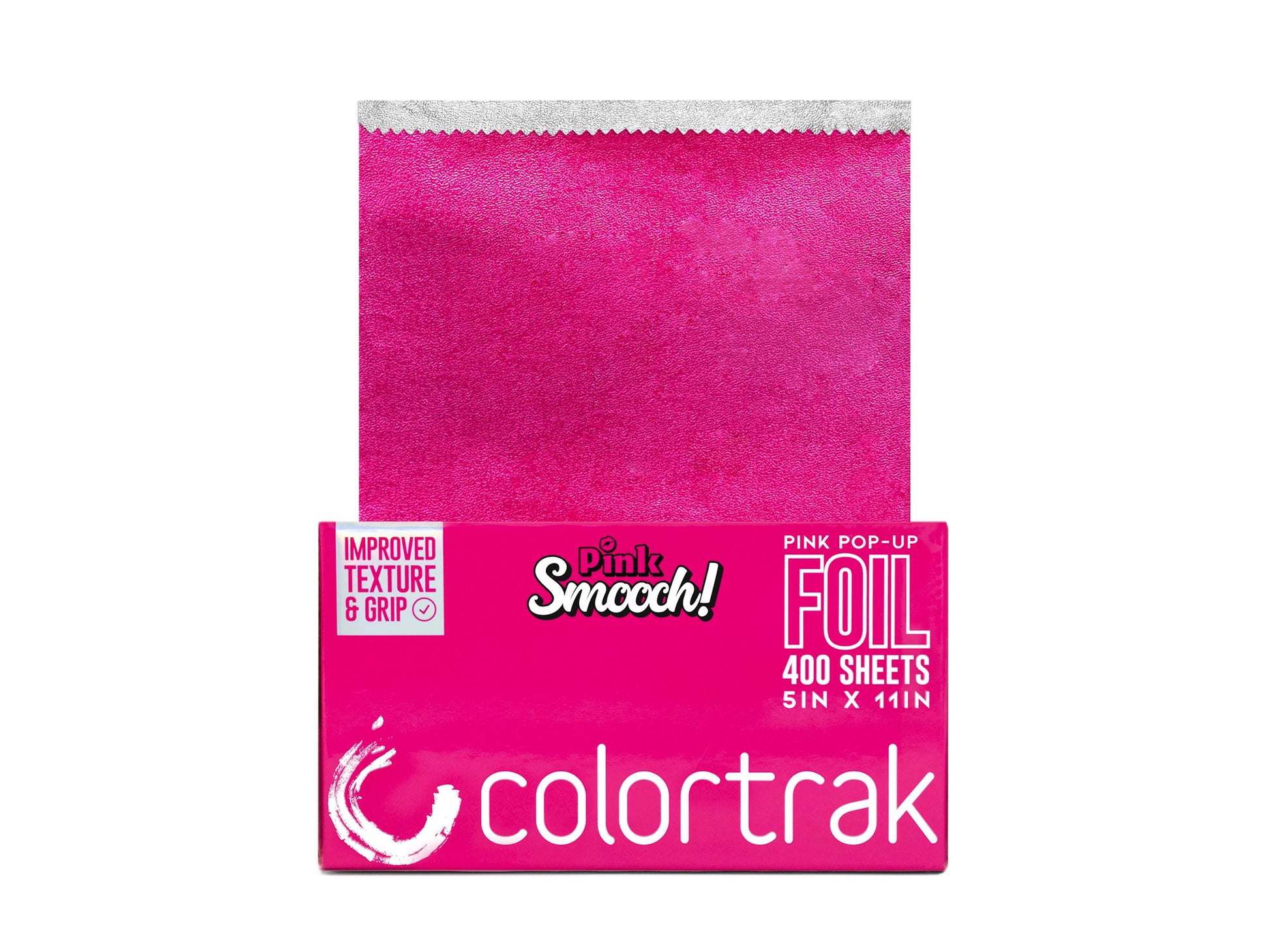 Colortrak Pink Smooch Pop Up  Foils 400 Sheets 5" x 11" - Hot Pink, Pre-Cut Pop Up Hair Highlighting Foil 5" x 11"