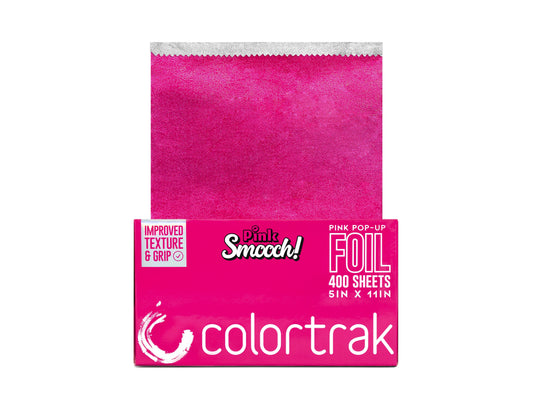 Colortrak Pink Smooch Pop Up  Foils 400 Sheets 5" x 11" - Hot Pink, Pre-Cut Pop Up Hair Highlighting Foil 5" x 11"