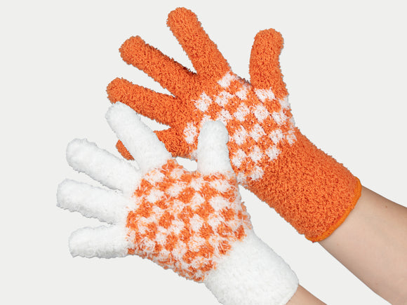 Framar Puttin' On The Spritz Bleach Blender Gloves 2 Pack - One Orange + One White, Framar Bleach Blender Gloves Limited Edition Orange With White Check + White With Orange Check Patterns, Summer Vibes Framar Bleach Blender Gloves, Framar Puttin' On The Spritz, Authorized Framar Stockist NZ, Professional Salon Supplies NZ, Colortrak, Styletek