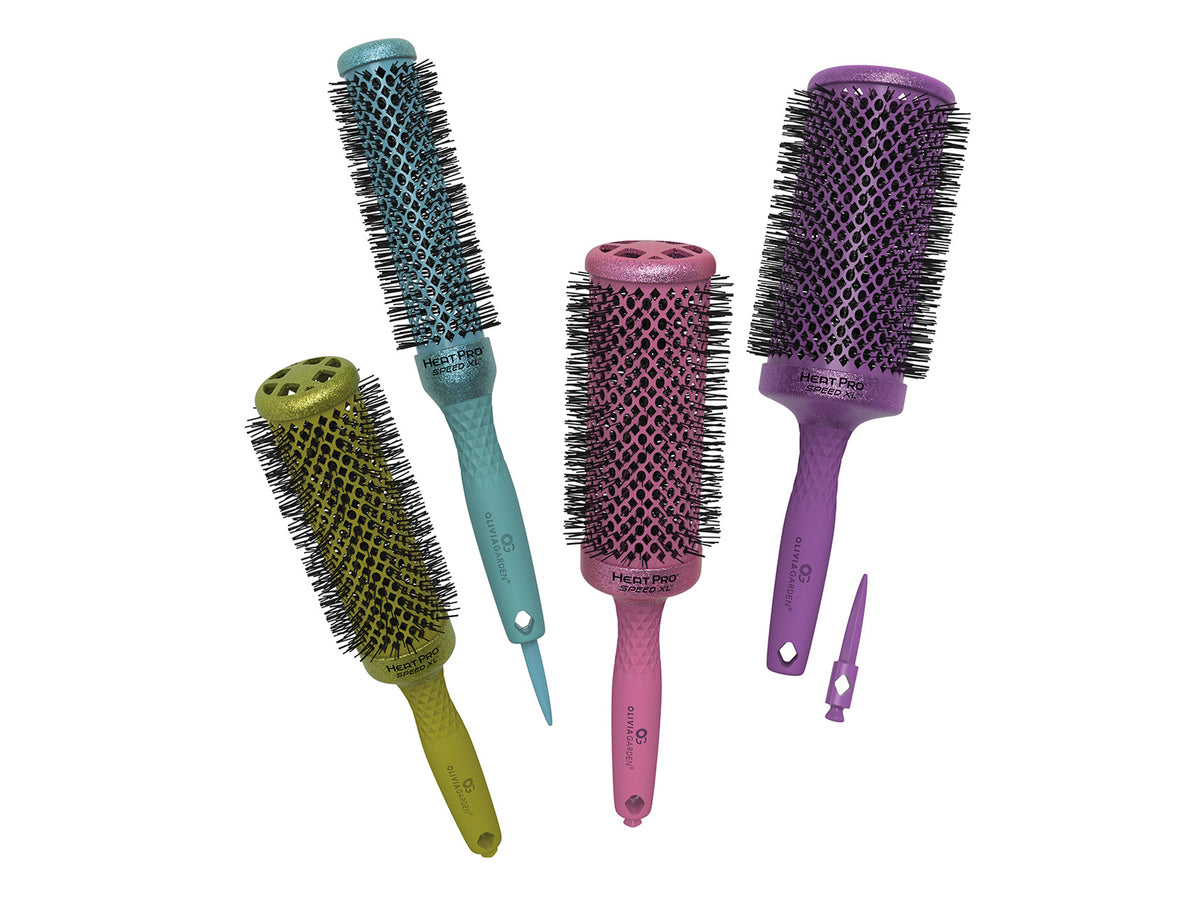 Olivia Garden Heat Pro Speed XL Glitter Round Brush 54mm (2-1/8") - Pink Glitter