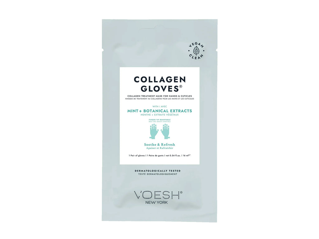 Voesh Collagen Treatment Gloves 1 Pair With Mint + Botanical Extracts, Collagen Treatment Mask Gloves For Hands And Cuticles, Self Care, Pamper Your Hands At Home, Soothe & Refresh Hands, Great Hair & Beauty Salon Retail Item, KBeauty,  NZ Salon Supplies, Voesh NZ