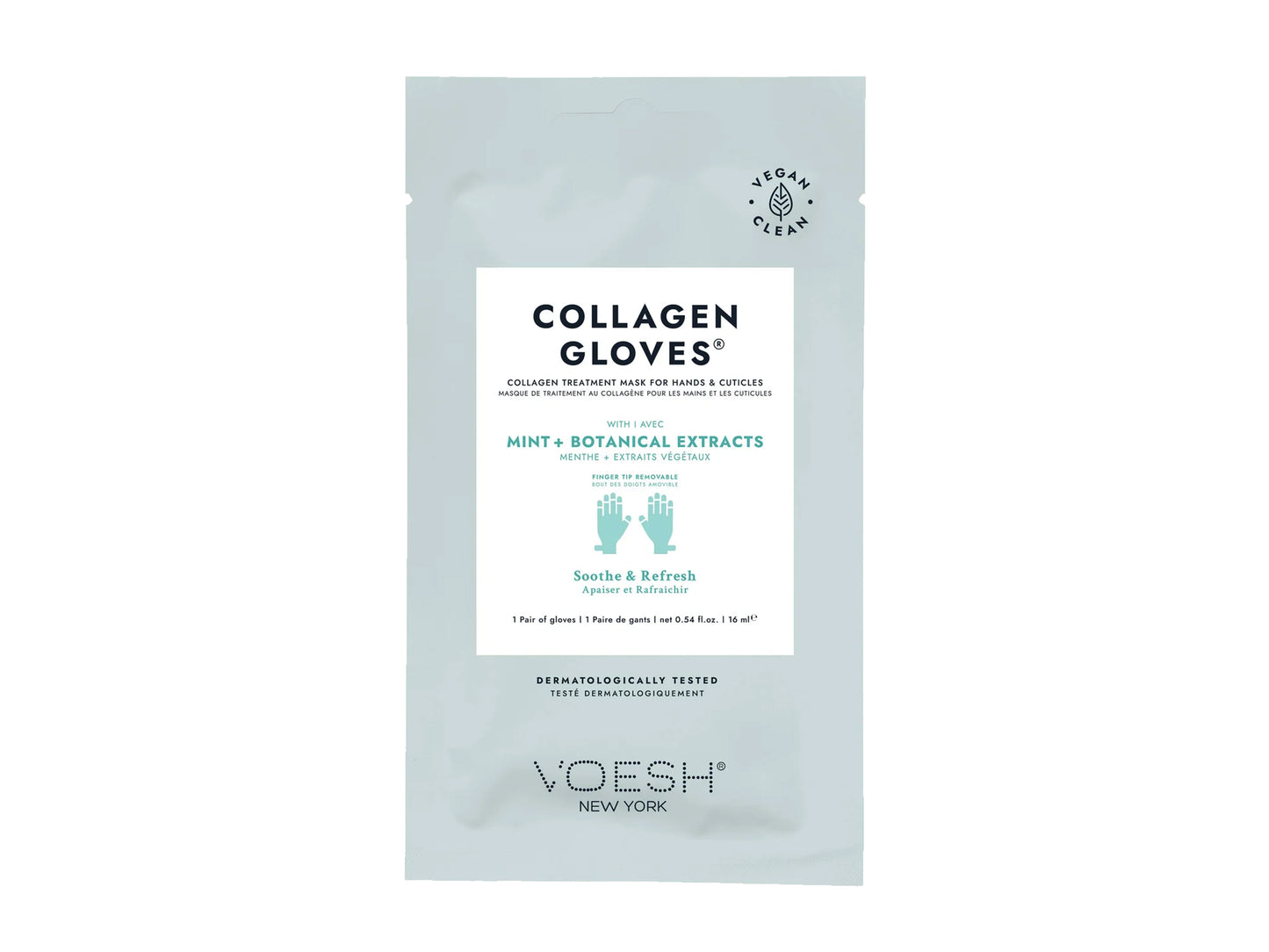 Voesh Collagen Treatment Gloves 1 Pair With Mint + Botanical Extracts, Collagen Treatment Mask Gloves For Hands And Cuticles To Soothe & Refresh Hands, KBeauty,  Voesh NZ