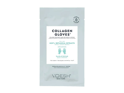Voesh Collagen Treatment Gloves 1 Pair With Mint + Botanical Extracts, Collagen Treatment Mask Gloves For Hands And Cuticles To Soothe & Refresh Hands, KBeauty,  Voesh NZ
