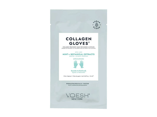 Voesh Collagen Treatment Gloves 1 Pair With Mint + Botanical Extracts, Collagen Treatment Mask Gloves For Hands And Cuticles To Soothe & Refresh Hands, KBeauty,  Voesh NZ