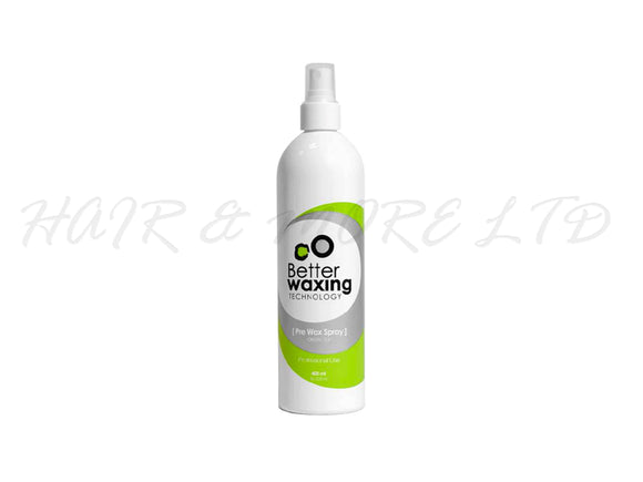 Better Waxing Technology Pre Wax Spray 400ml - Green Tea, Pre Waxing Skin Preparation Cleanser, Pre Wax Cleanser To Remove Dirt And Oils For A Cleaner Waxing Experience, NZ Hair and Beauty Supplies, NZ Professional Wax Supplies