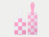 Framar 2 Pack Balayage Paddle Highlighting Boards Checked Out Pattern In Pink & White, One Short and One Long, Curved Edge Highlighting Paddle Boards