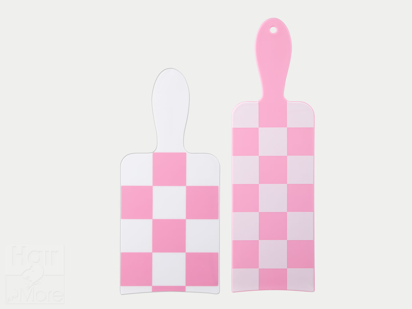 Framar 2 Pack Balayage Paddle Highlighting Boards Checked Out Pattern In Pink & White, One Short and One Long, Curved Edge Highlighting Paddle Boards