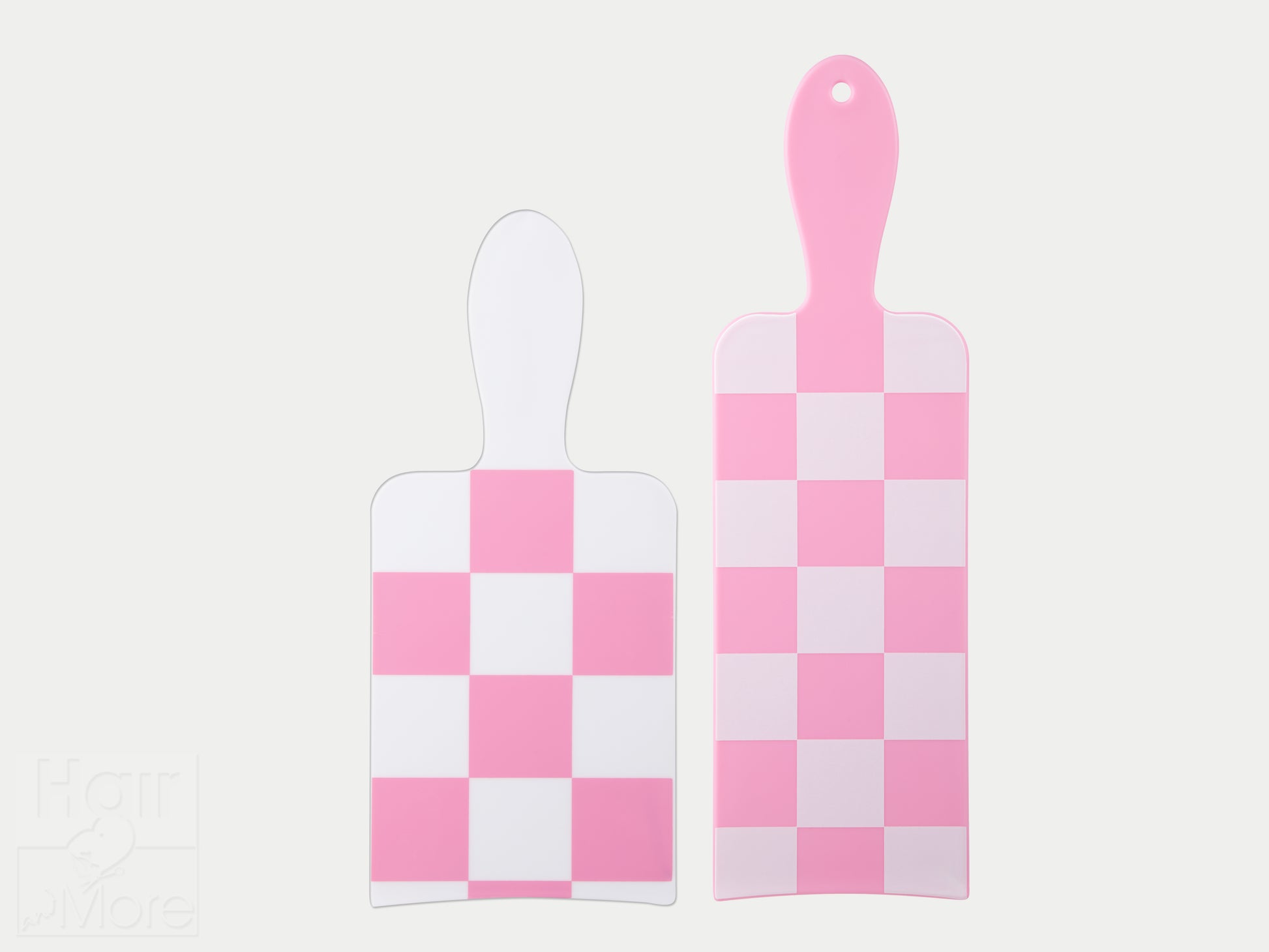 Framar 2 Pack Balayage Paddle Highlighting Boards Checked Out Pattern In Pink & White, One Short and One Long, Curved Edge Highlighting Paddle Boards