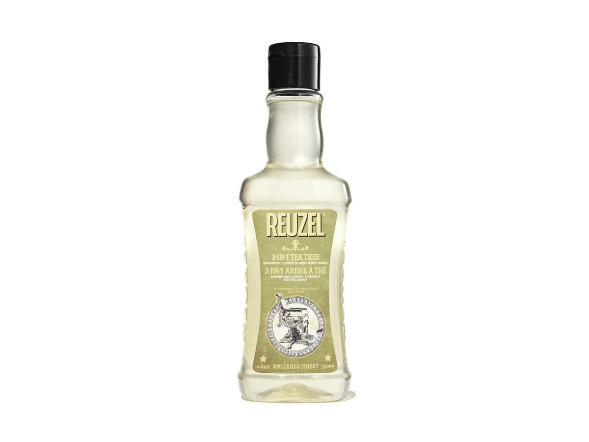 Reuzel 3-In-1 Tea Tree Shampoo 350ml, Hydrating - Soothing & Refrehsing 3 In 1 Mens Shampoo + Conditioner + Body Wash For All Hair Types Ideal For Use Everyday, Vegan 3 In 1 With Tea Tree - Cleansing Nourishing & Refreshing
