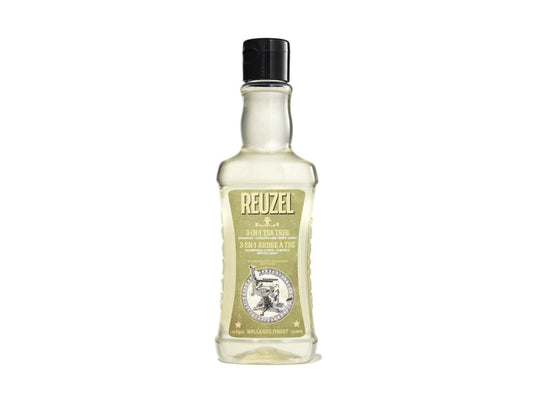 Reuzel 3-In-1 Tea Tree Shampoo 350ml, Hydrating - Soothing & Refrehsing 3 In 1 Mens Shampoo + Conditioner + Body Wash For All Hair Types Ideal For Use Everyday, Vegan 3 In 1 With Tea Tree - Cleansing Nourishing & Refreshing