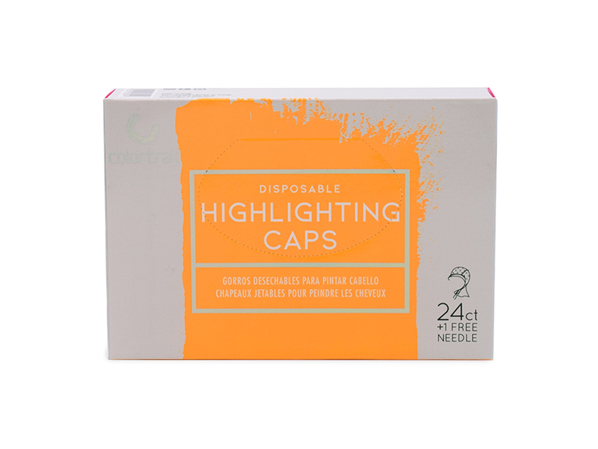 Styletek Disposable Hair Highlighting/Tipping Caps Box of 24 With Free Needle, Bulk Box Highlighting Caps With Star Grid Pattern, Easy To Use Dispenser Box Highlighting Caps With Needle