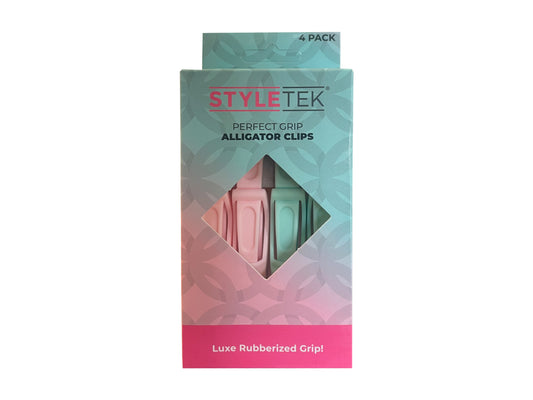 Styletek Alligator Clips 4 Pack - 2 Light Pink and 2 Light Mint Green, Gator Clips Pastel Coloured