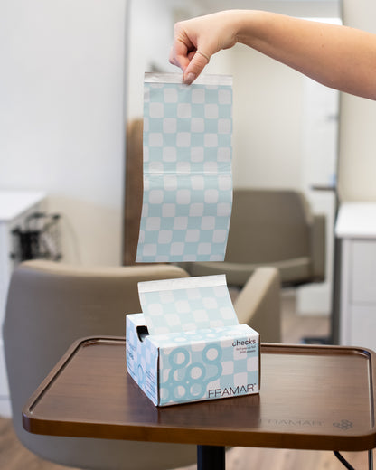 Framar Light Blue Checkered Pop Up Foil (500ct) 127 x 280mm (5x11)