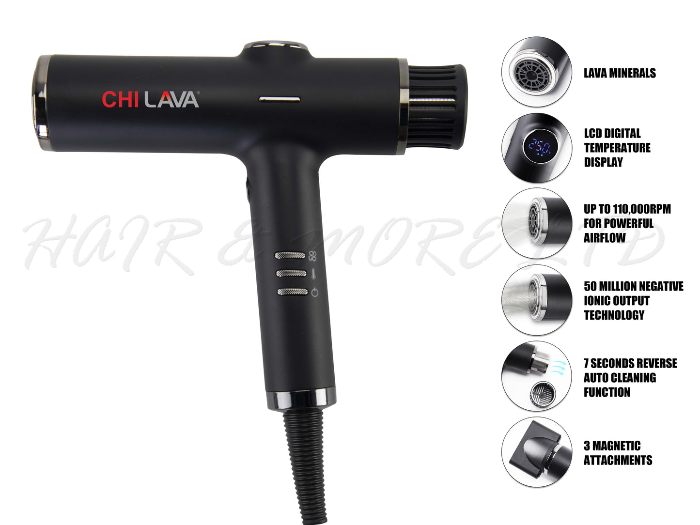 CHI Lava Ceramic Pro Hair Dryer, Brushless Motor