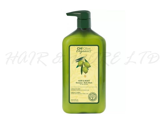 CHI Naturals with Olive Oil, Hair & Body Shampoo & Body Wash 710ml (Basin Size)