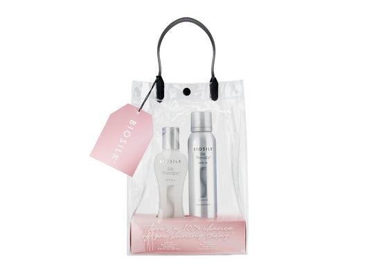 Chi Biosilk Silk Therapy Holiday Shine Duo 2 Piece Gift Pack Including Original Leave In Treatment 167ml &  Shine On Spray 150g, Silk Therapy Weightless Leave In Silk Treatment To Repair Hair And Prevent Split Ends, Weightless Finishing Spray To Add Shine And Control Frizz, Official Chi Stockist NZ, NZ Hair And Beauty Supplies, Professional Hair And Beauty Supplies